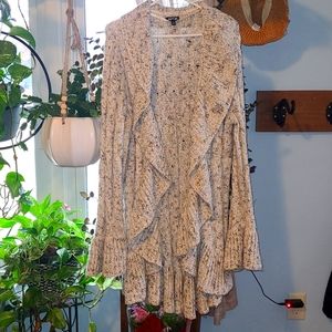 Apt 9 tweed color feminine flowing chunky knit cardigan W XL